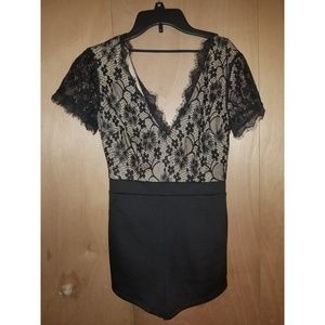 Formal eyelash lace romper NWT